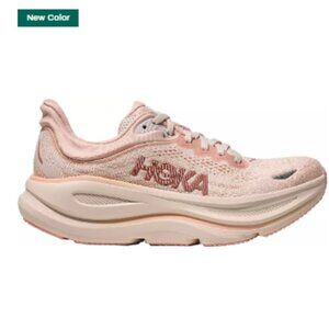 Women's HOKA Bondi 9 Running Shoes, Light Pink/Cream Medium/B